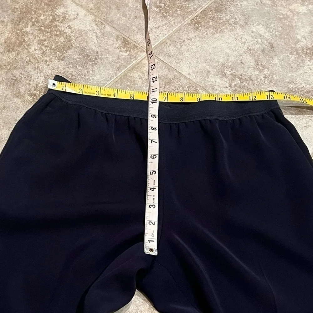 NEW Ann Taylor Pull On Straight Leg Navy Blue Dress Pants Elastic Waist Pockets - Picture 10 of 11